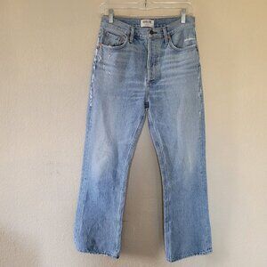 Agolde Taylor Kick Flare High Rise Jeans Size 26 Blue Rock Distressed Casual